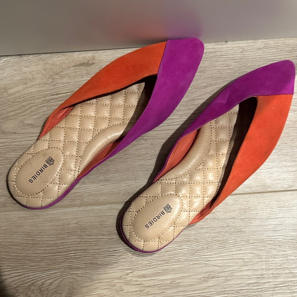 Women's Two-Tone Purple & Orange Slip-On Flats